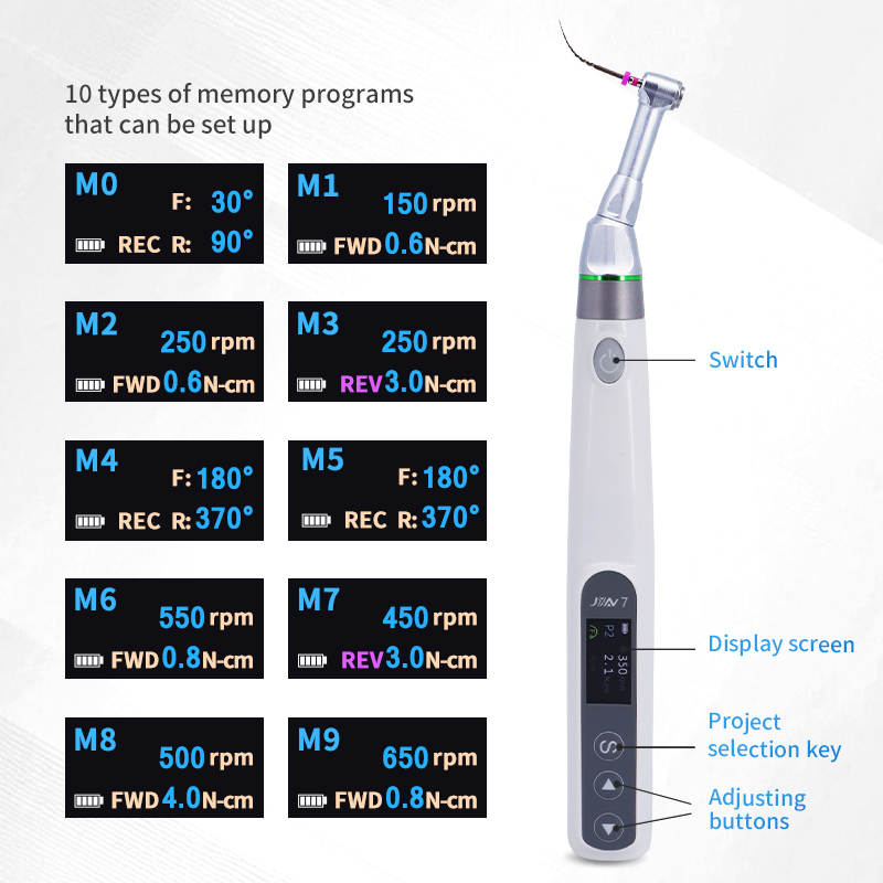 Wireless Dental EndoMotor with 16:1 Standard Contra Angle Type-C USB Rechargable - Image 2