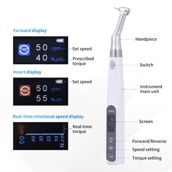 Wireless Dental Electric Implant Wrench Torque Motor & 16 Types of Screwdrivers Kit - Image 3