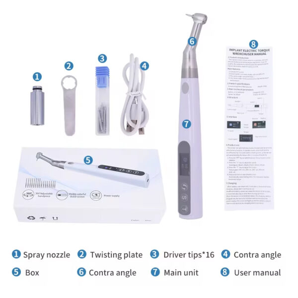 Wireless Dental Electric Implant Wrench Torque Motor & 16 Types of Screwdrivers Kit - Image 6