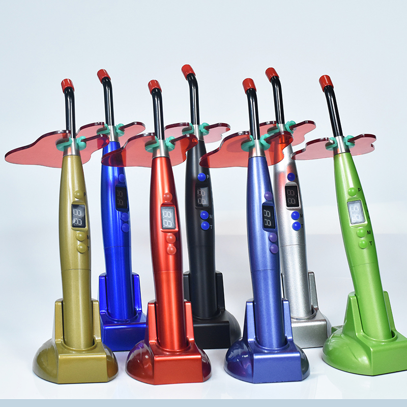 Dental 5W LED Wireless Curing Light Plastic Colorful Handle With Base - Image 2