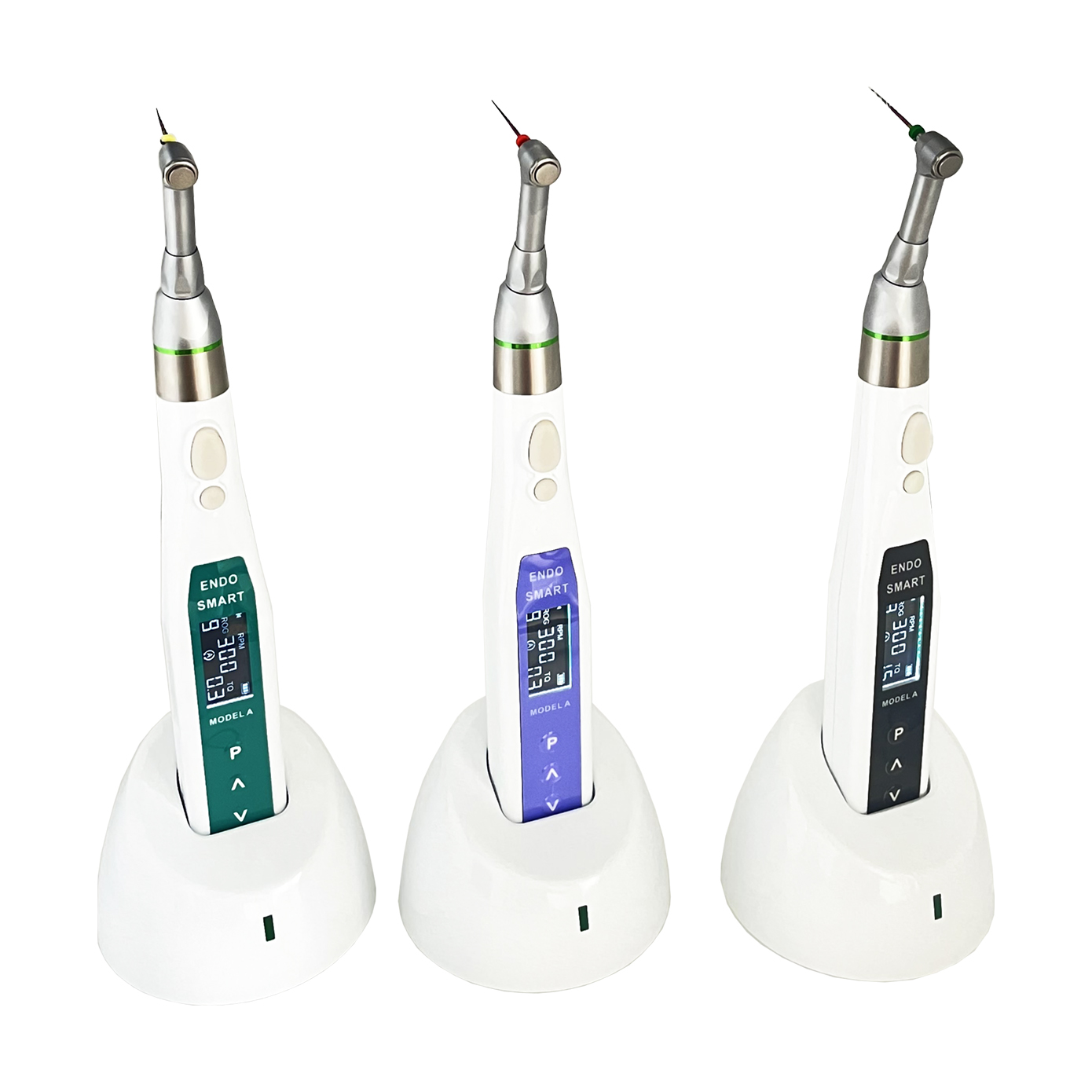 3 Color Wireless Dental EndoMotor with 16:1 Standard Contra Angle LED Light